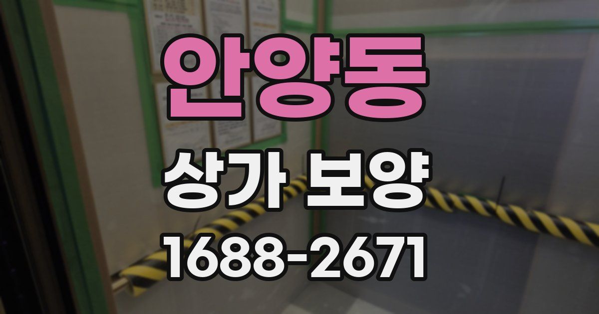 안양동 상가 보양