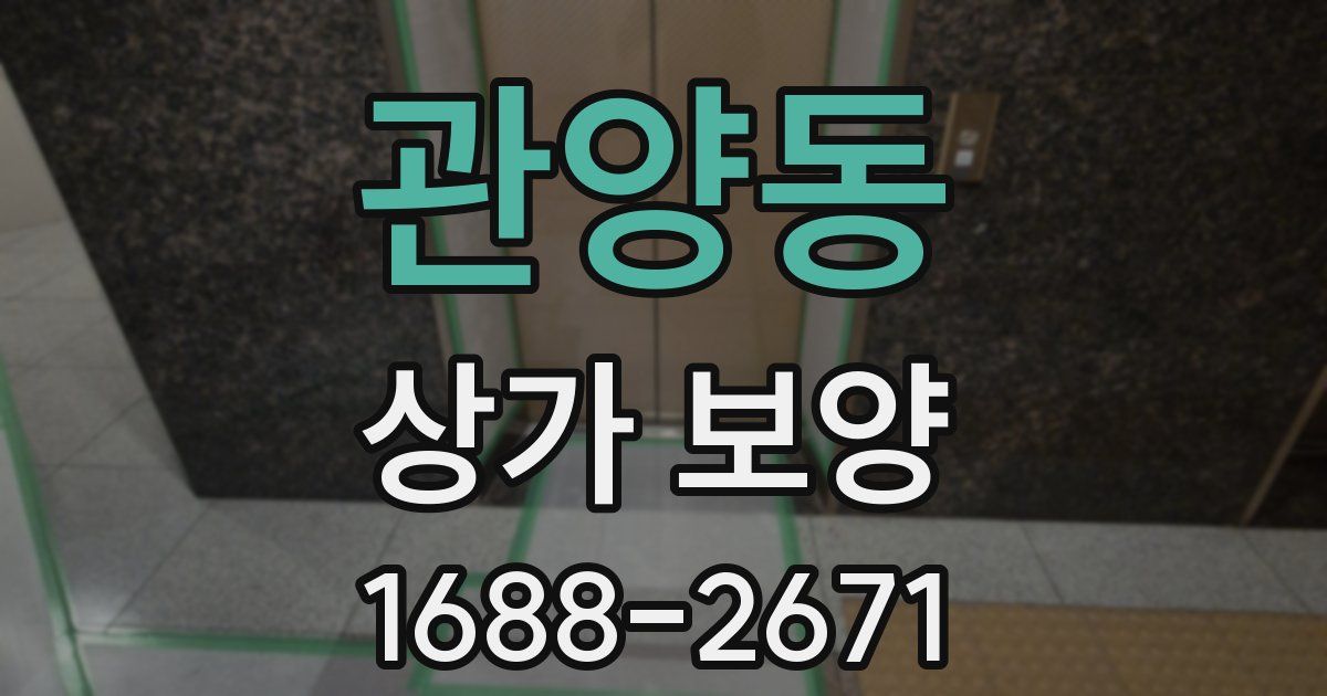 관양동 상가 보양