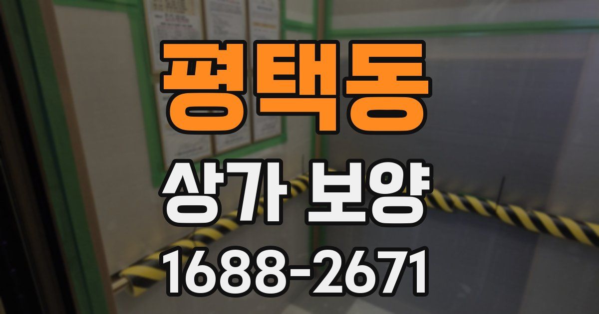 평택동 상가 보양