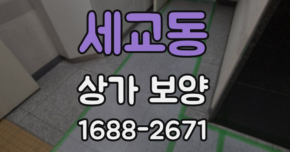 세교동 상가 보양