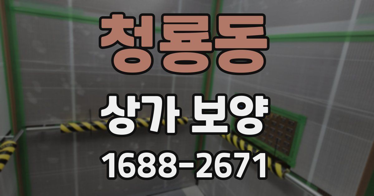 청룡동 상가 보양