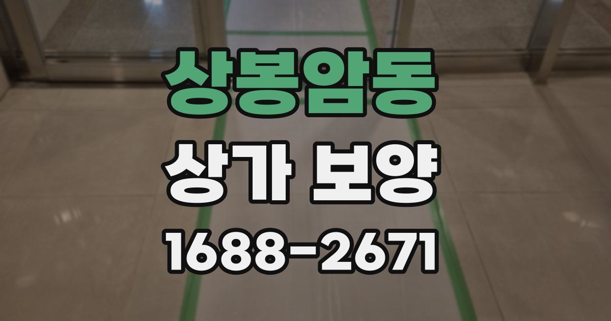 상봉암동 상가 보양
