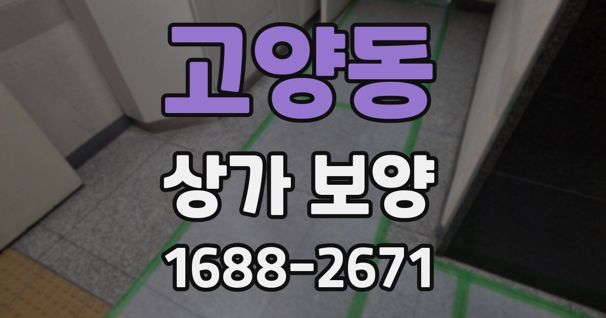 고양동 상가 보양
