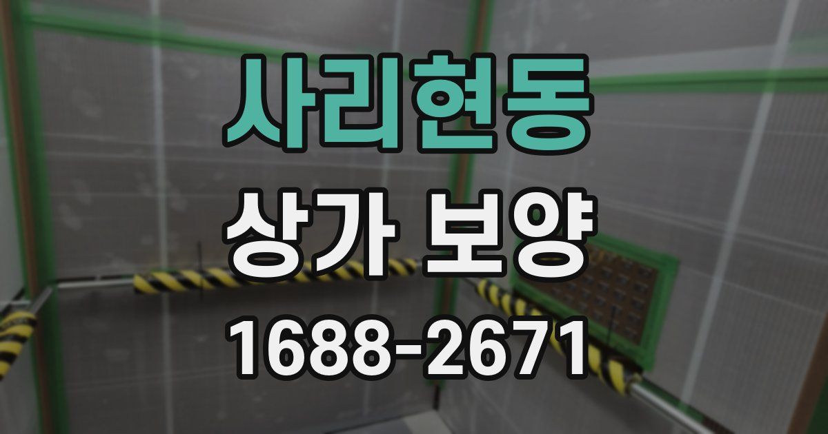 사리현동 상가 보양