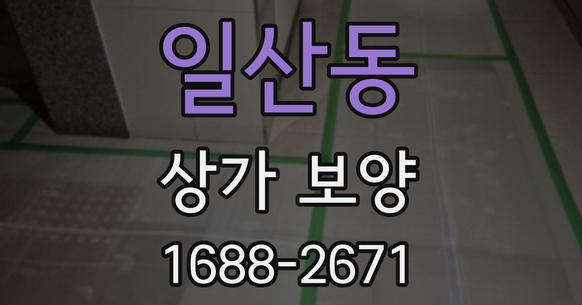 일산동 상가 보양