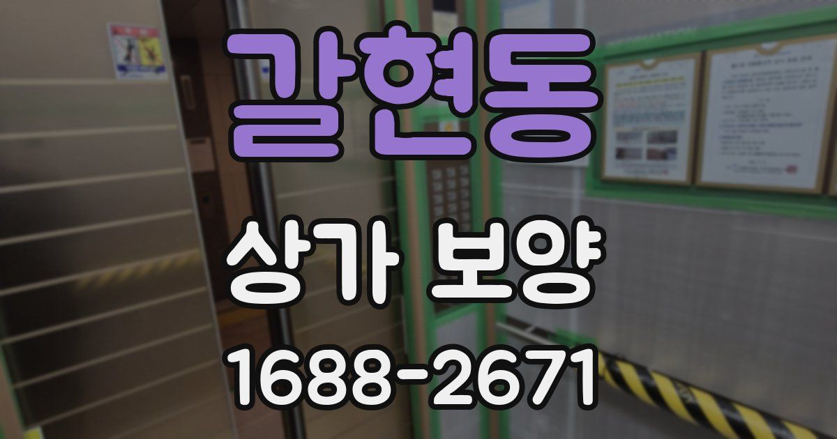 갈현동 상가 보양