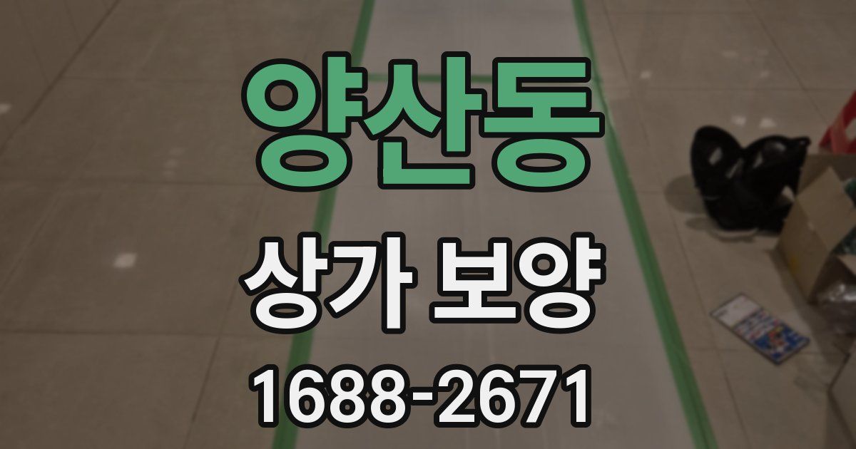 양산동 상가 보양