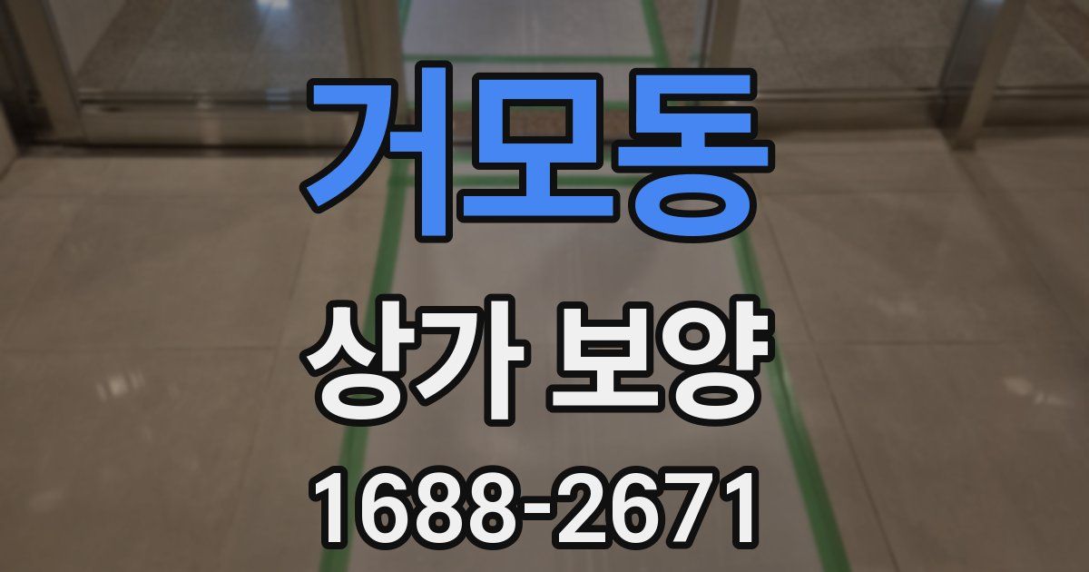 거모동 상가 보양
