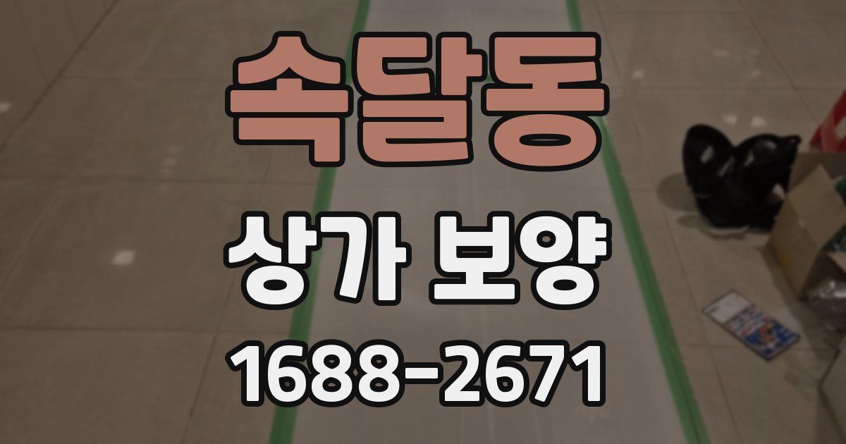 속달동 상가 보양