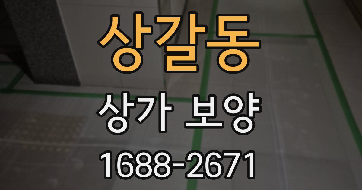 상갈동 상가 보양