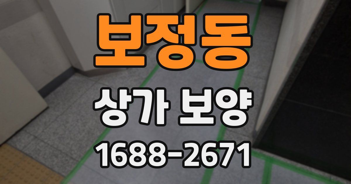 보정동 상가 보양