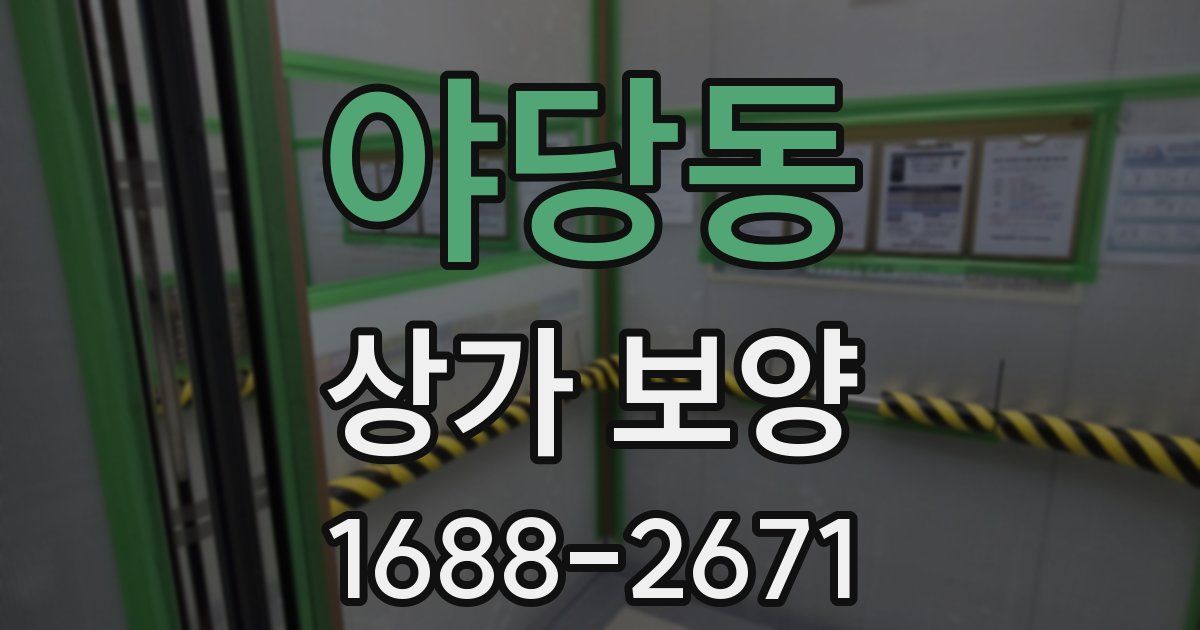 야당동 상가 보양
