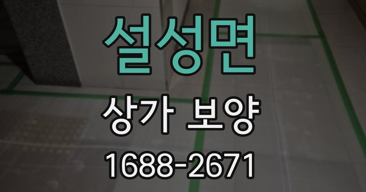 설성면 상가 보양