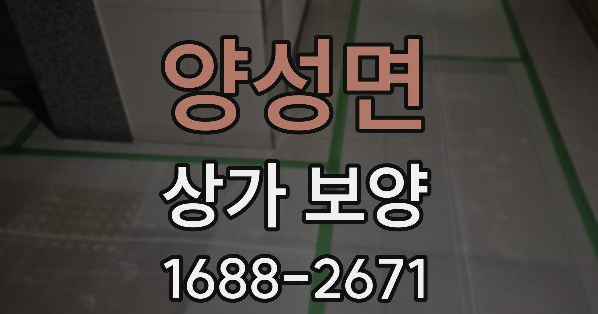 양성면 상가 보양