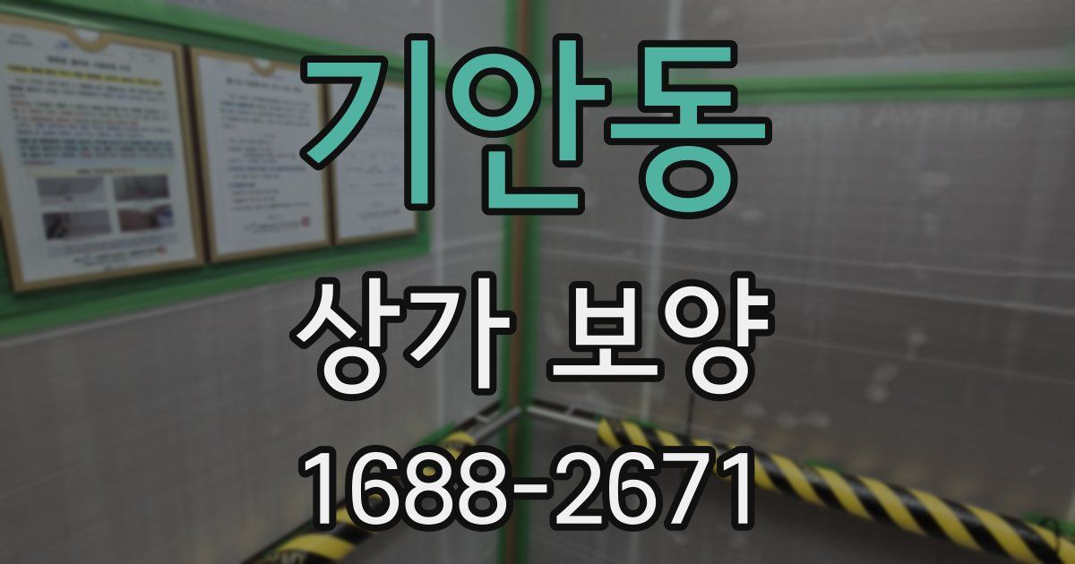 기안동 상가 보양