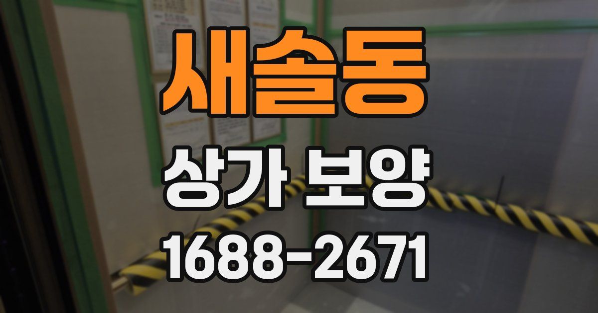 새솔동 상가 보양