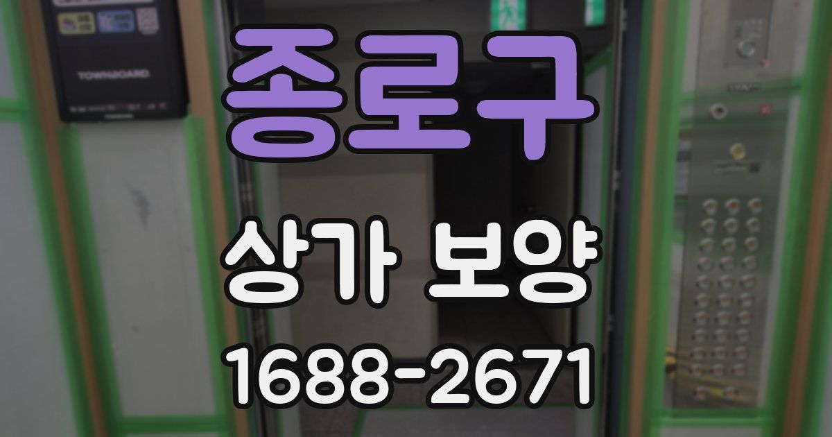 종로구 상가 보양