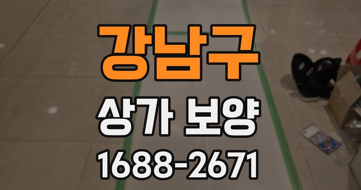 강남구 상가 보양