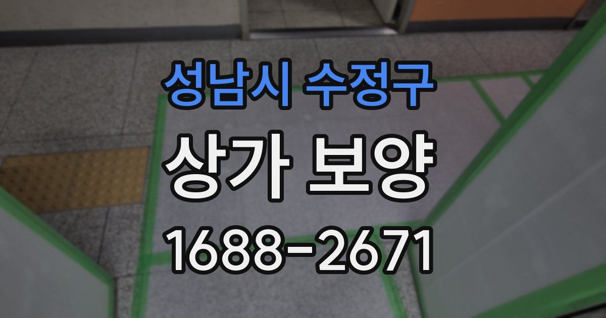 성남시 수정구 상가 보양