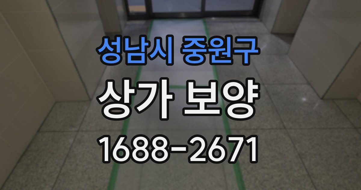 성남시 중원구 상가 보양