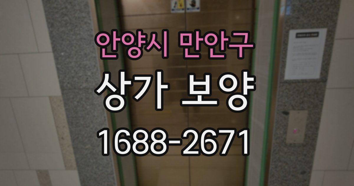 안양시 만안구 상가 보양