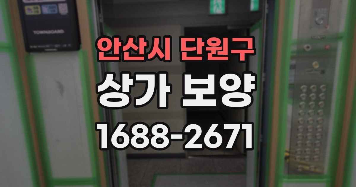 안산시 단원구 상가 보양