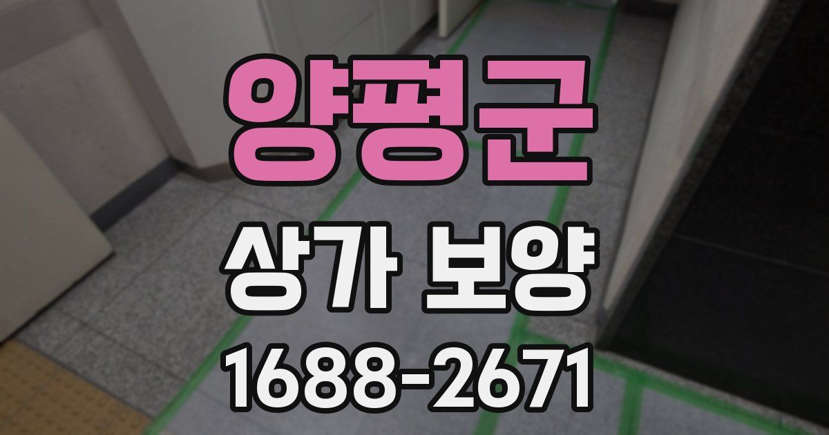 양평군 상가 보양