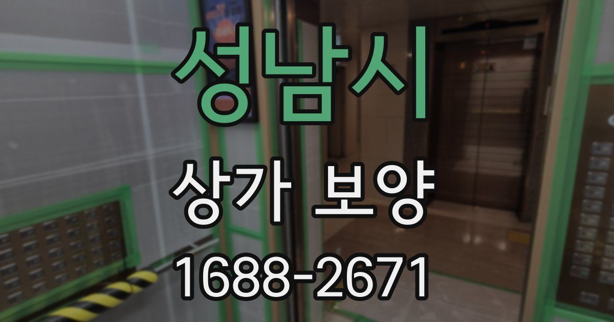 성남시 상가 보양