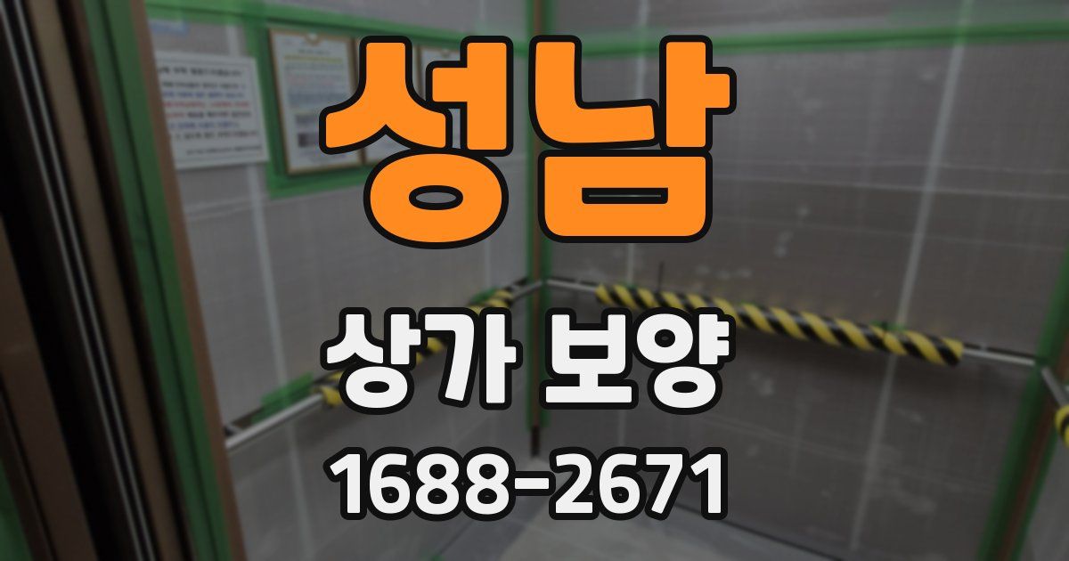 성남 상가 보양