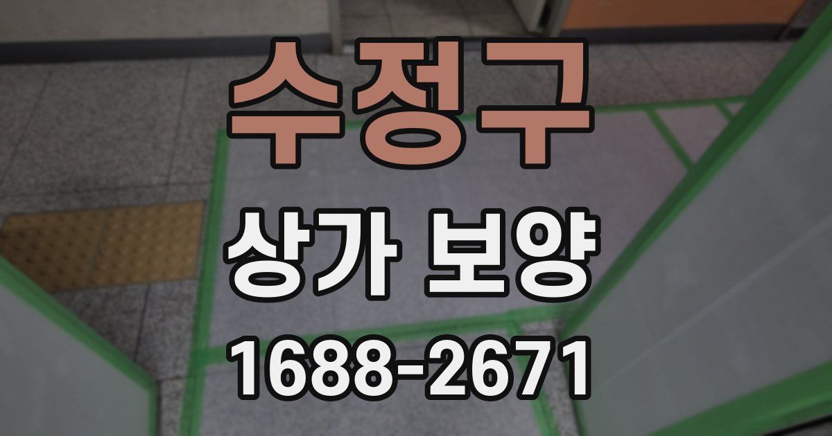 수정구 상가 보양