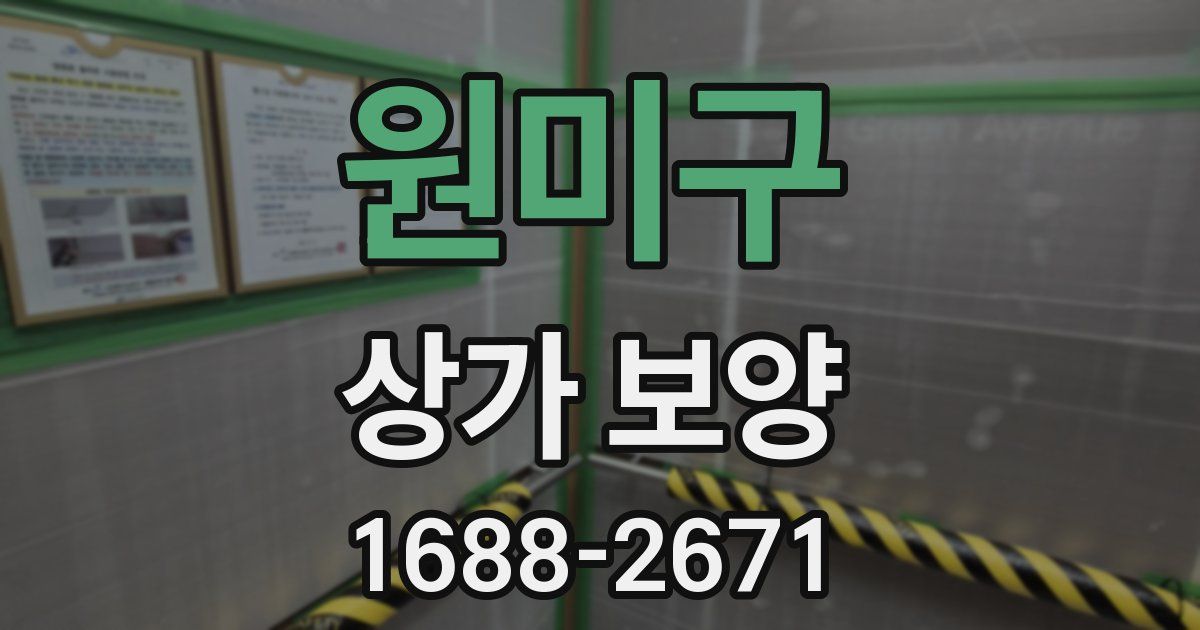 원미구 상가 보양