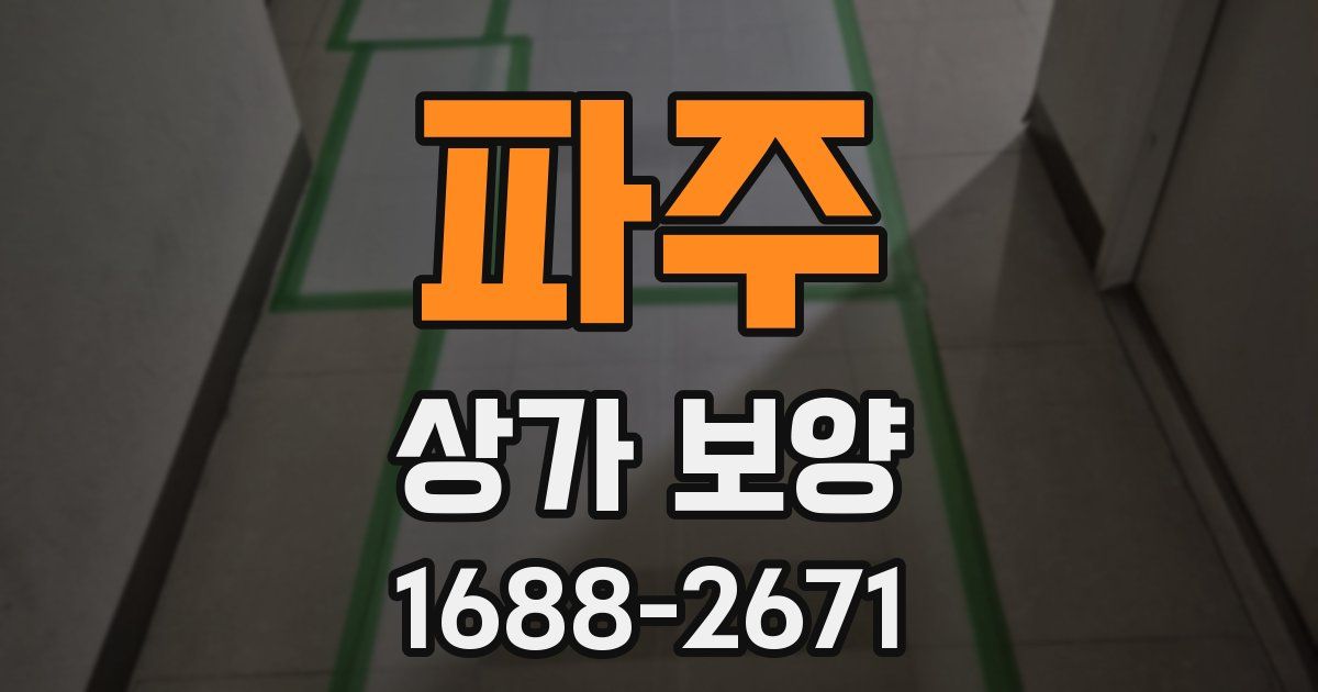 파주 상가 보양