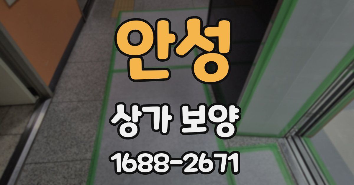 안성 상가 보양