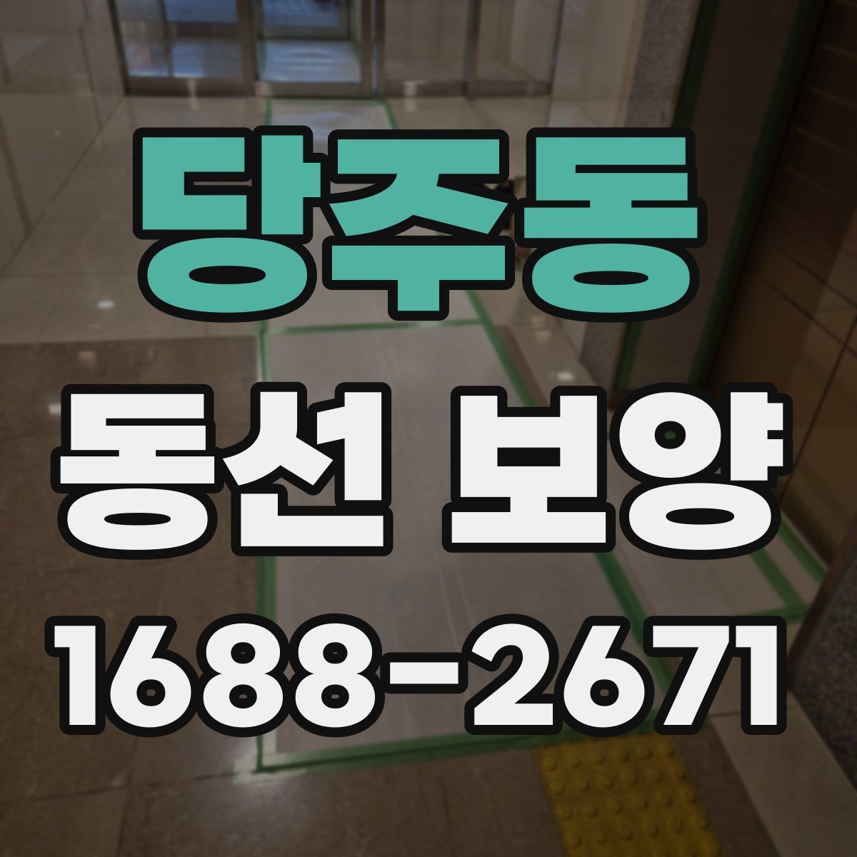 당주동 동선 보양 작업에서 안전을 우선해야 하는 이유