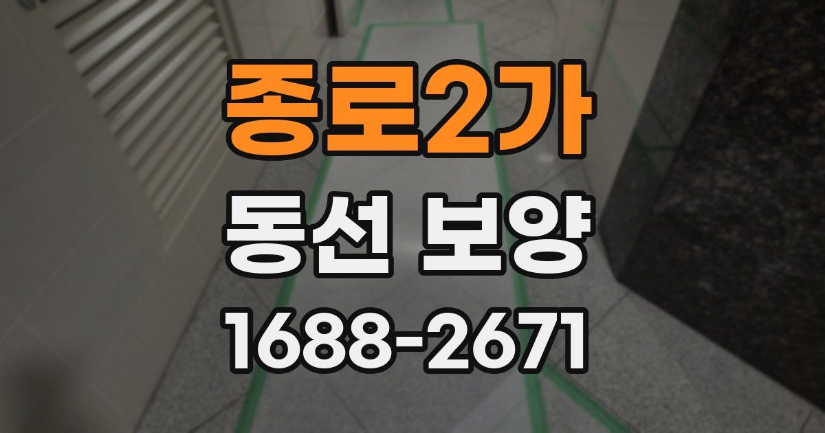 종로2가 동선 보양