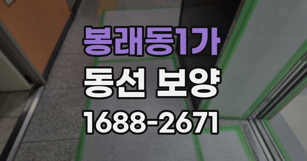 봉래동1가 동선 보양