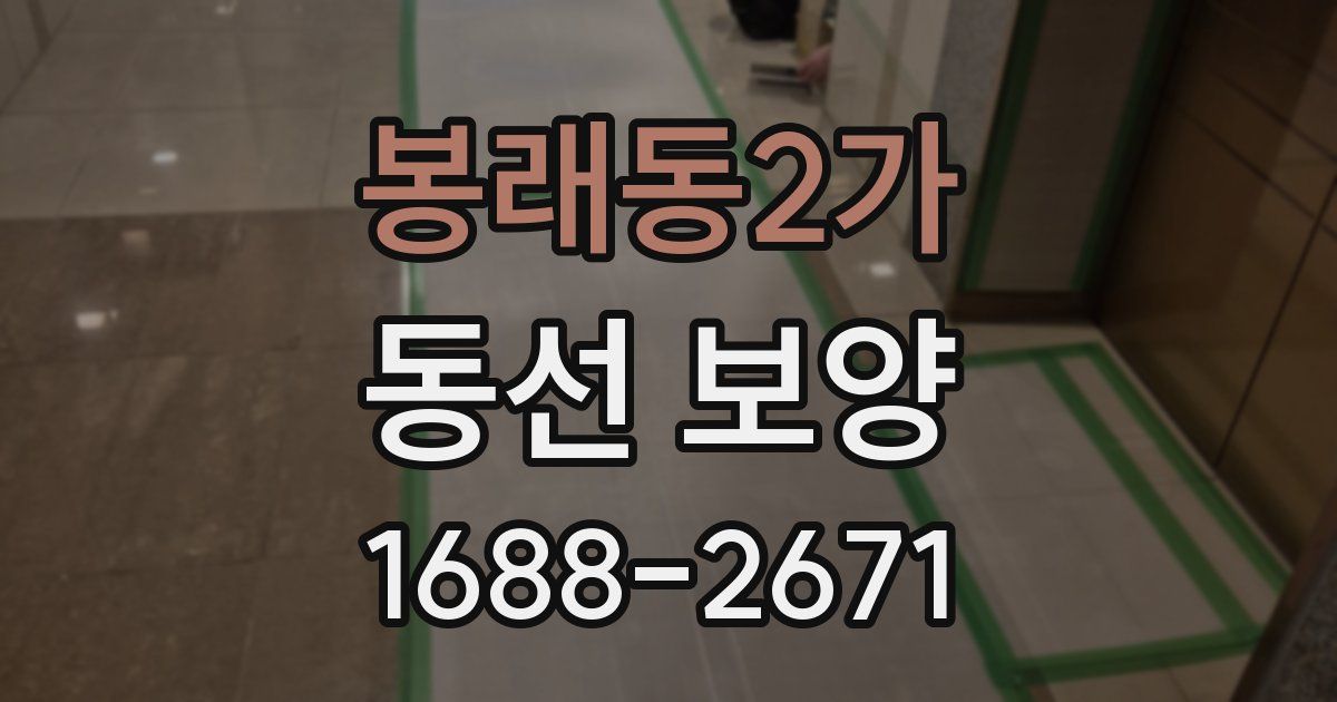 봉래동2가 동선 보양