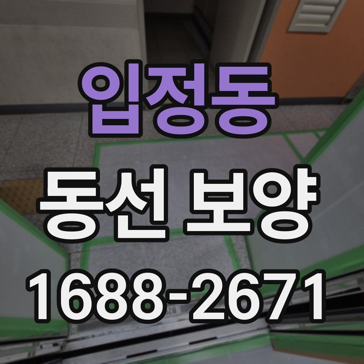 입정동 동선 보양 진행 전 협의해야 할 사항