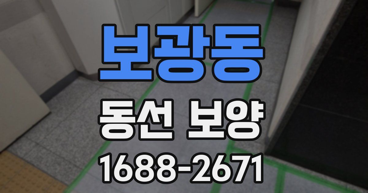 보광동 동선 보양