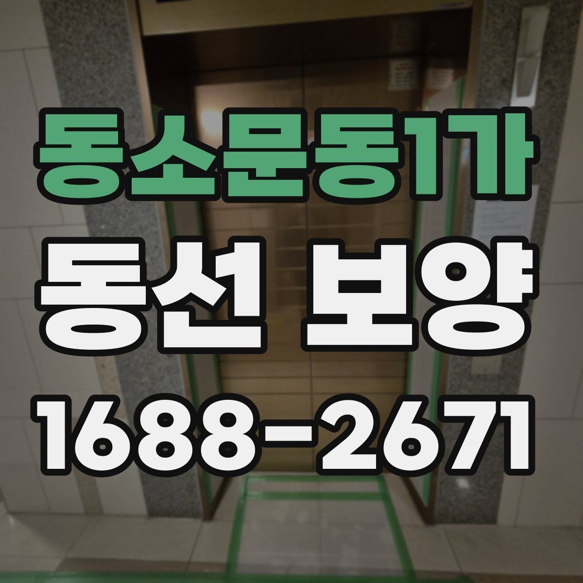 동소문동1가 동선 보양 작업의 효율을 높이는 준비 과정