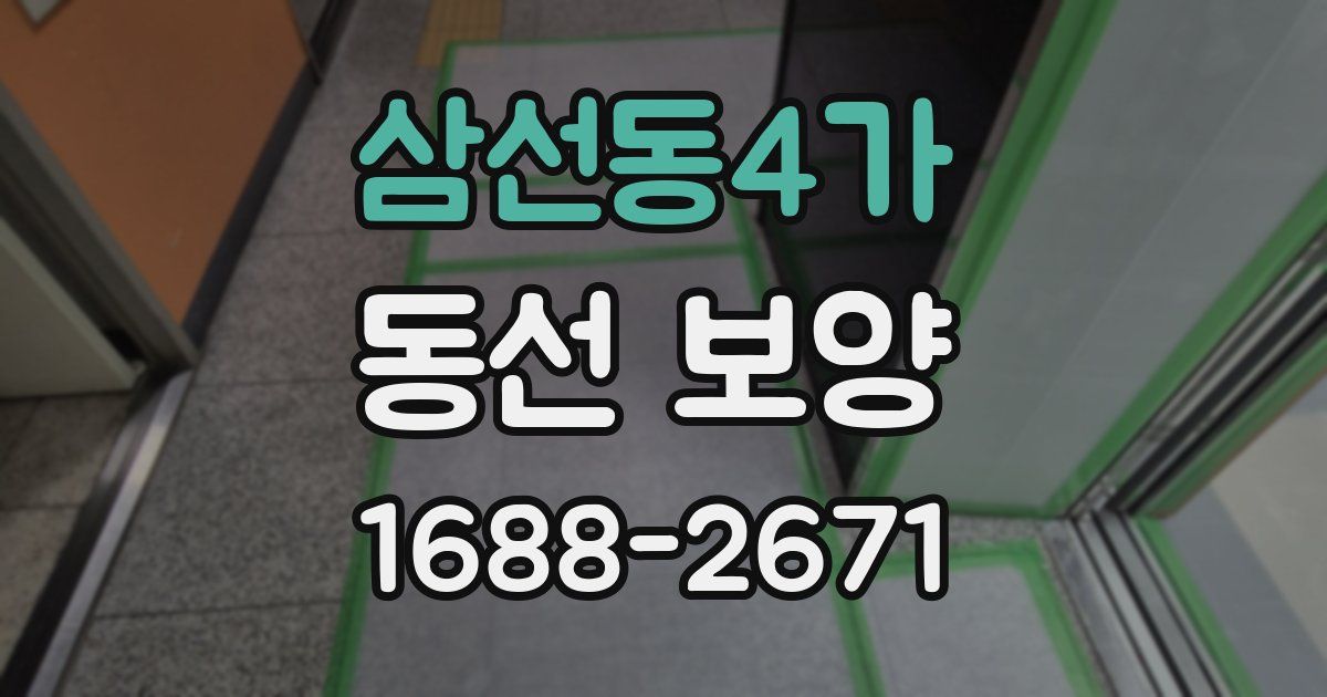 삼선동4가 동선 보양