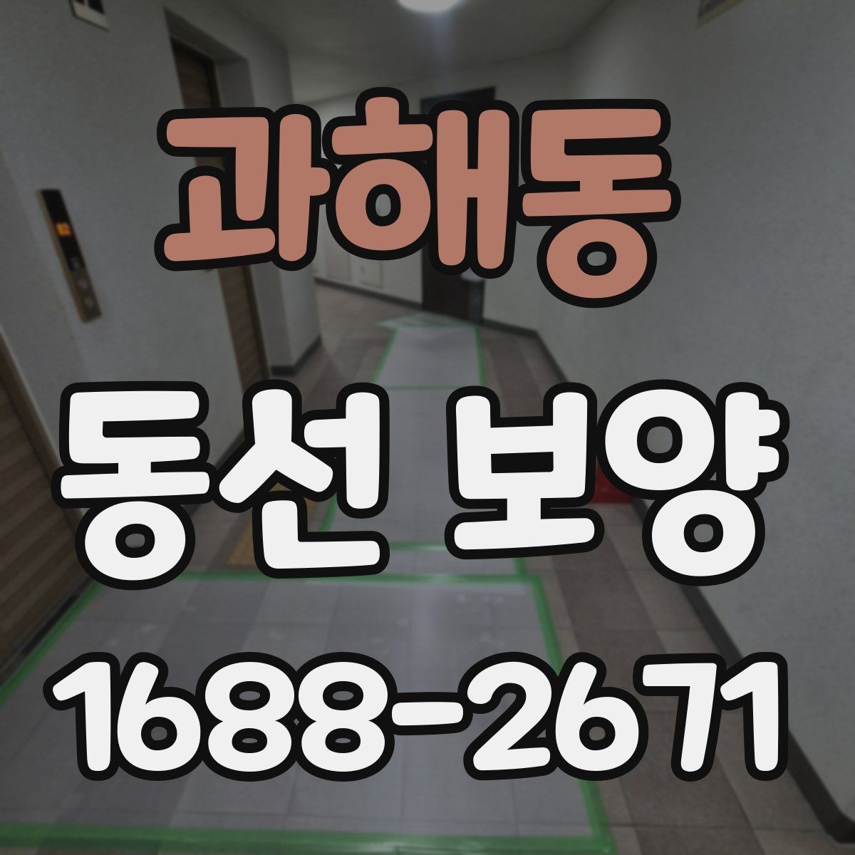 과해동 동선 보양 진행 시 작업 동선 확보가 중요한 이유
