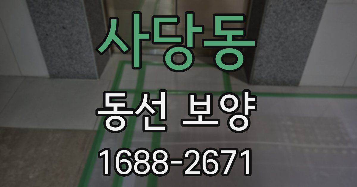 사당동 동선 보양