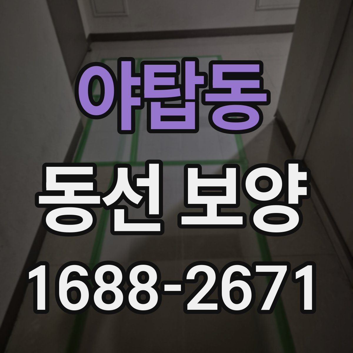 야탑동 동선 보양 대상 구간을 정하는 기준