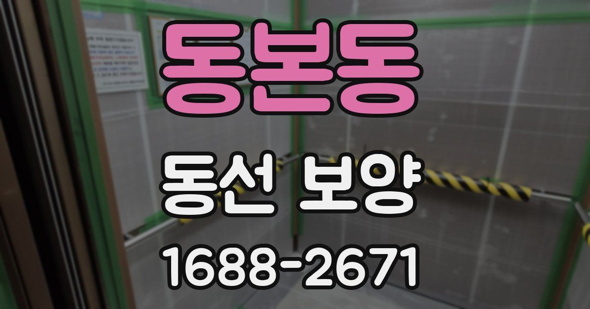 동본동 동선 보양