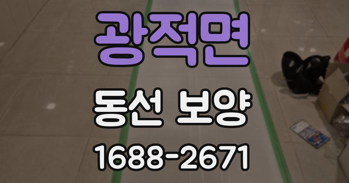 광적면 동선 보양