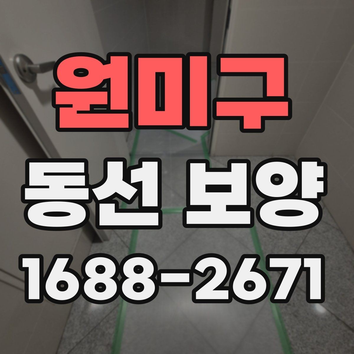 원미구 동선 보양 작업 전 정리해야 할 사항들