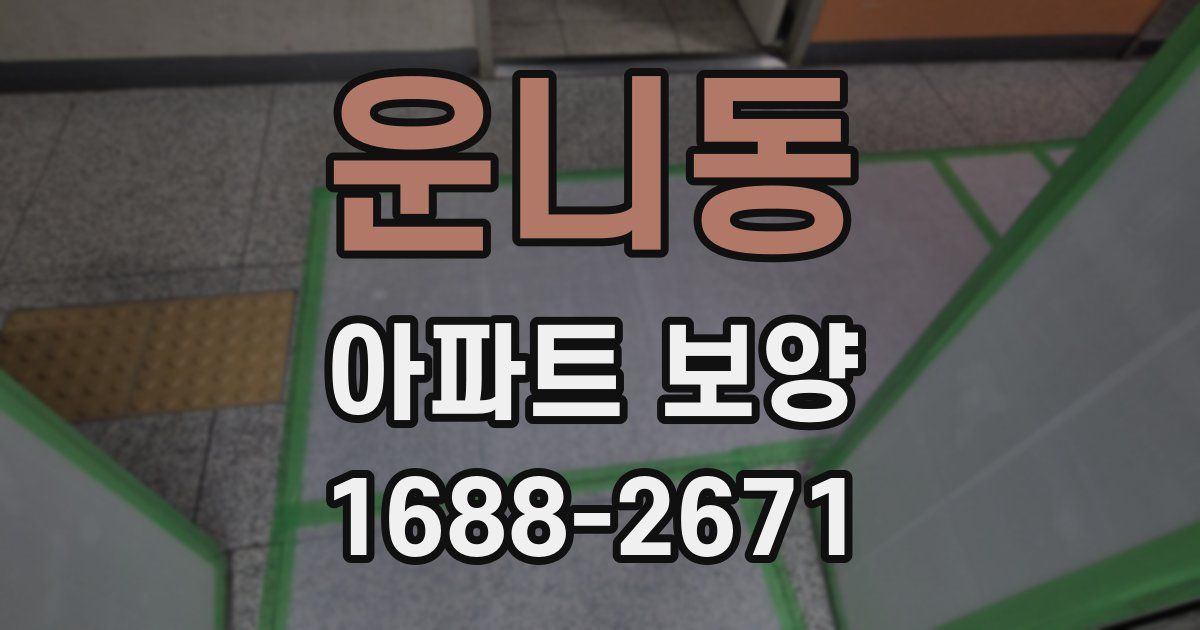 운니동 아파트 보양