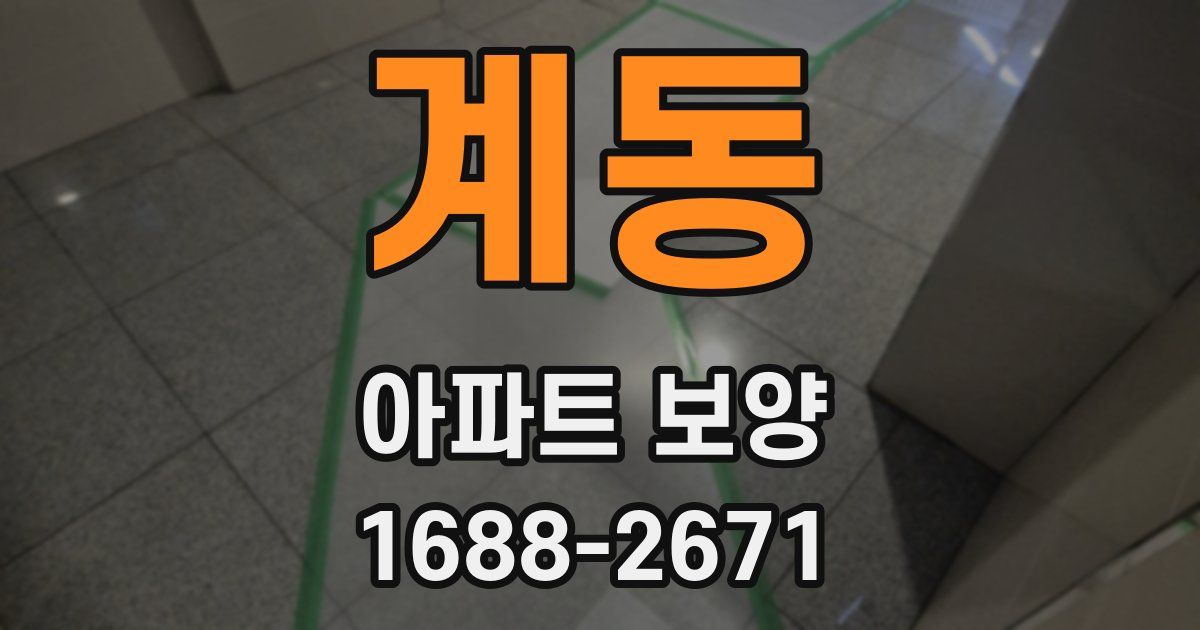 계동 아파트 보양