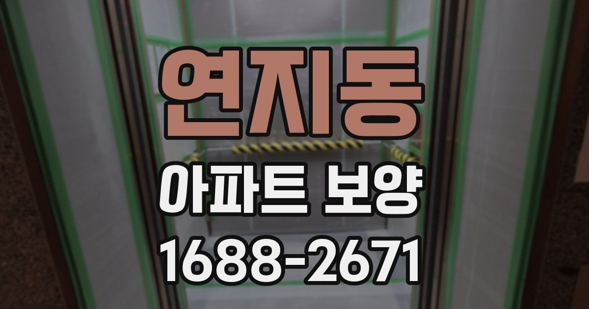 연지동 아파트 보양